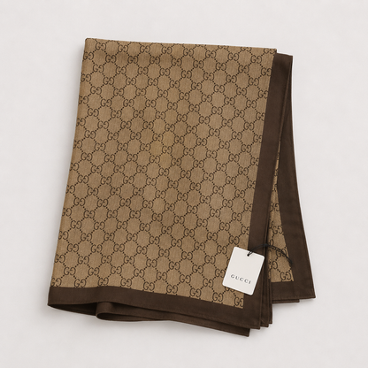 Gucci GG Monogram Classic Luxury Stole – Brown