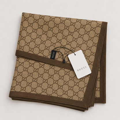 Gucci GG Monogram Classic Luxury Stole – Brown