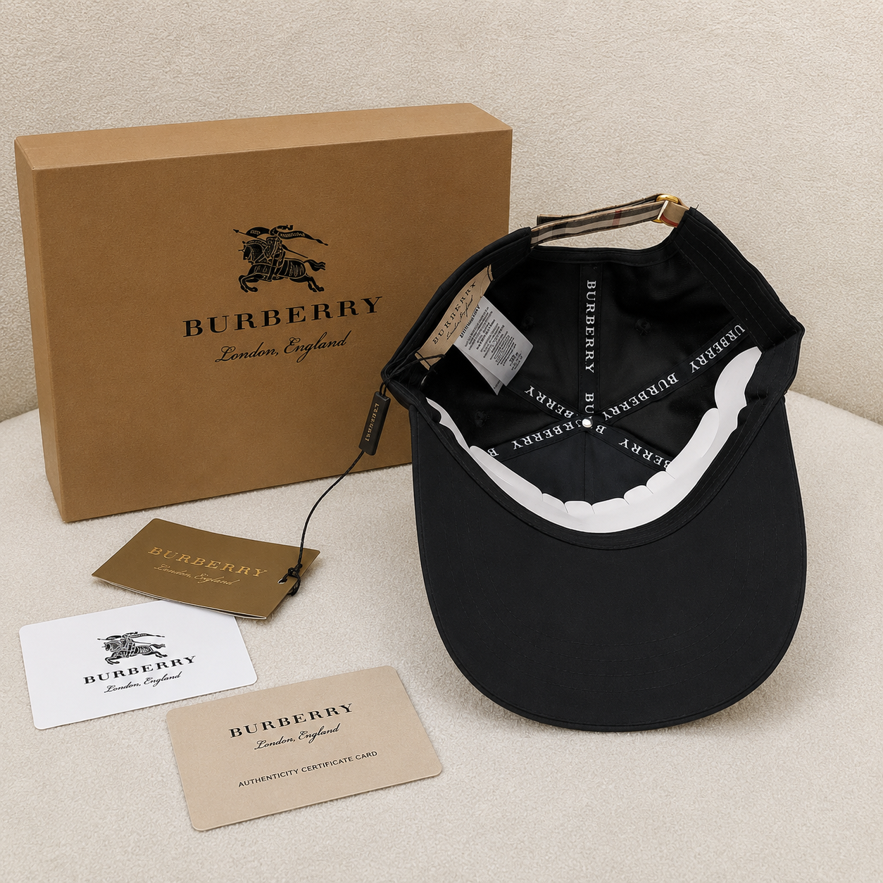 Burberry Vintage Check Logo Baseball Cap