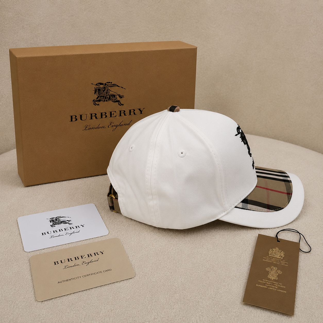 Burberry Vintage Check Logo Baseball Cap