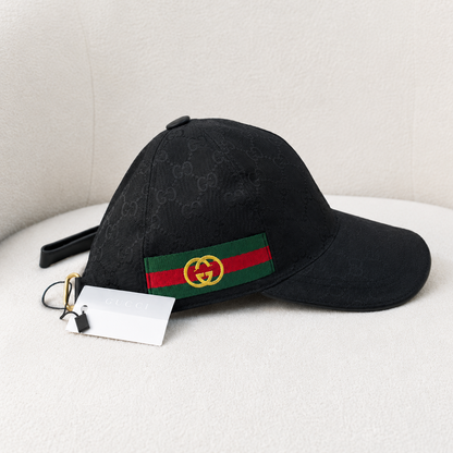 Gucci GG Supreme Monogram Baseball Cap-Black