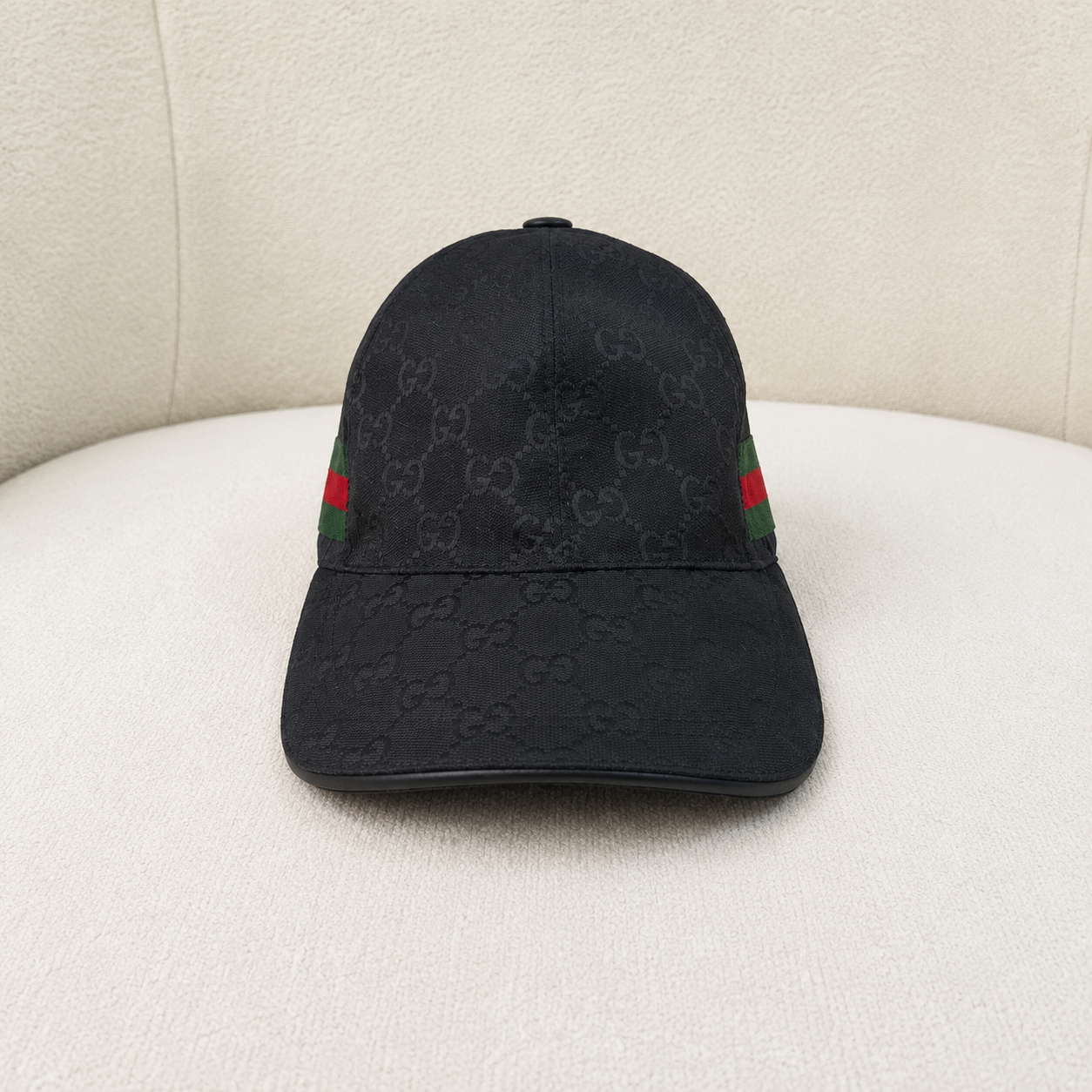 Gucci GG Supreme Monogram Baseball Cap-Black