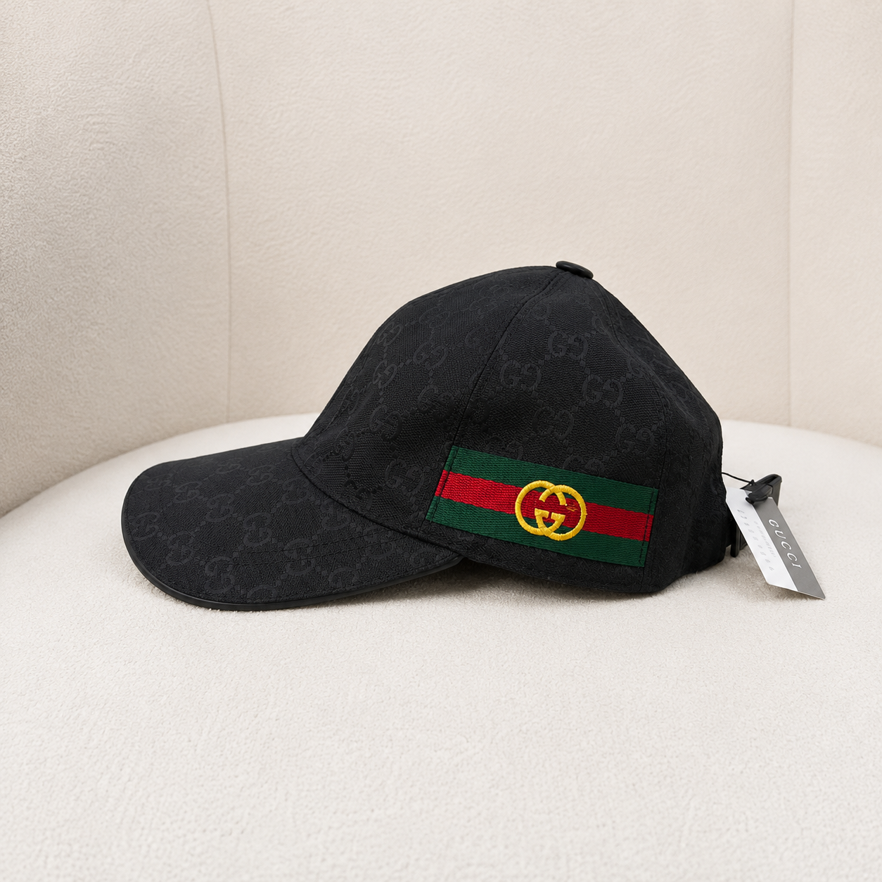 Gucci GG Supreme Monogram Baseball Cap-Black