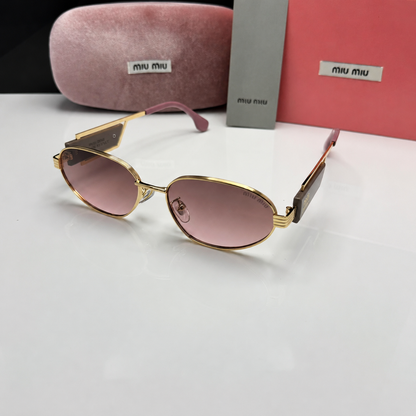 Miu Miu Luxe Oval Metal Sunglasses