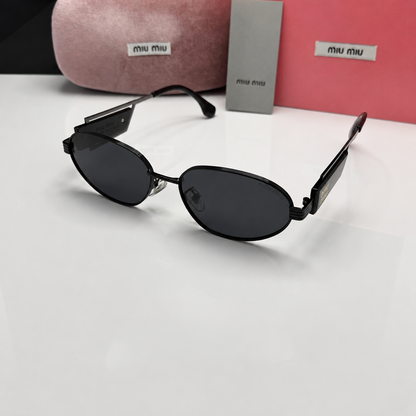 Miu Miu Luxe Oval Metal Sunglasses