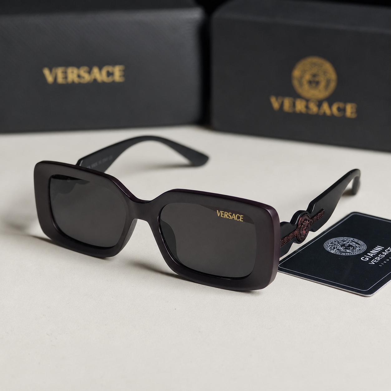 Versace Medusa Oversized Rectangle Sunglasses