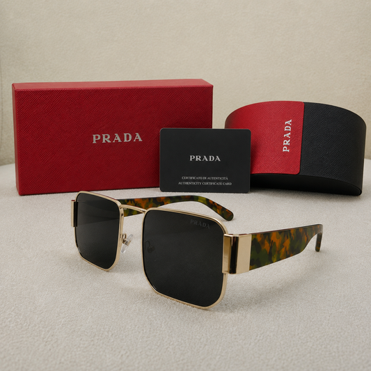 Prada Oversized Square Metal Sunglasses