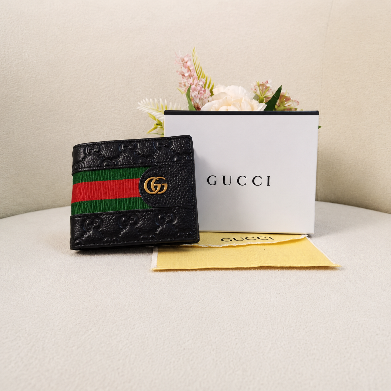 Gucci GG Embossed Web Bifold Wallet