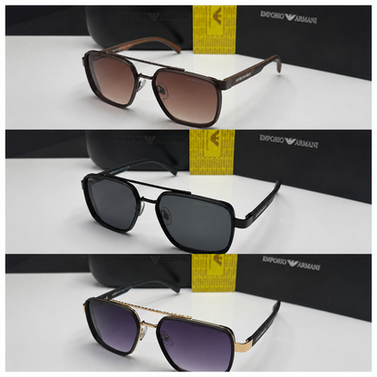 Emporio Armani Square Metal Sunglasses