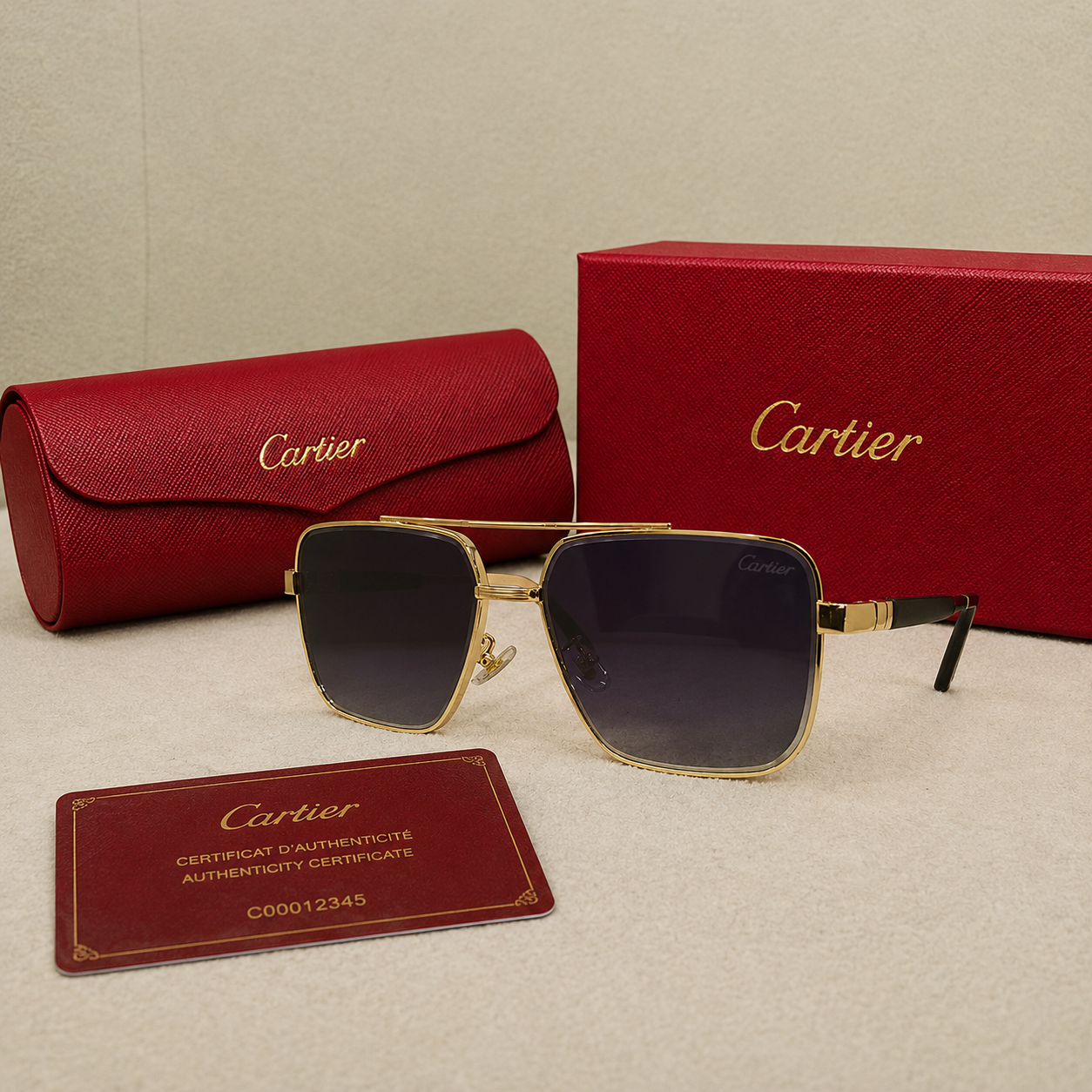 Cartier Santos Square Gradient Sunglasses