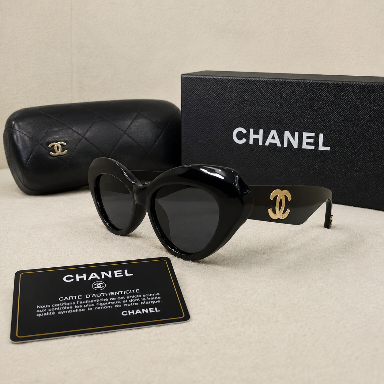 Chanel CC Oversized Cat-Eye Sunglasses