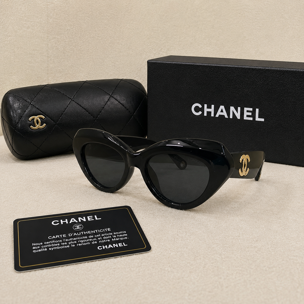 Chanel CC Oversized Cat-Eye Sunglasses