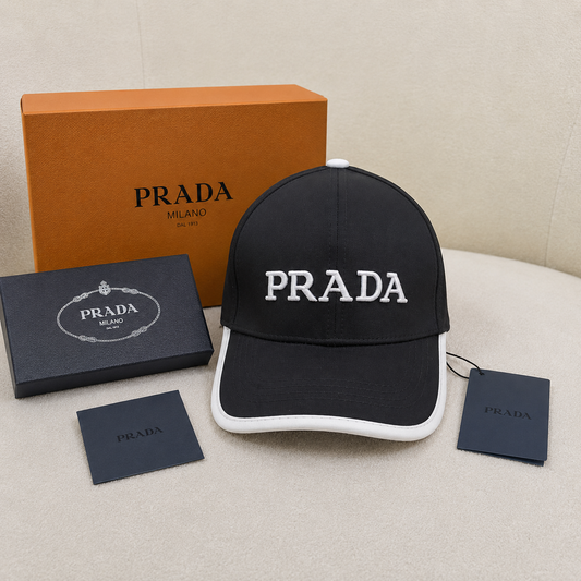 Prada Embroidered Logo Baseball Cap