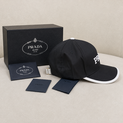 Prada Embroidered Logo Baseball Cap