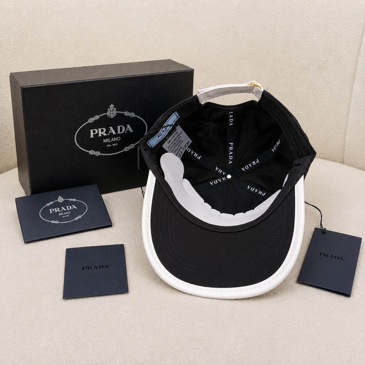 Prada Embroidered Logo Baseball Cap