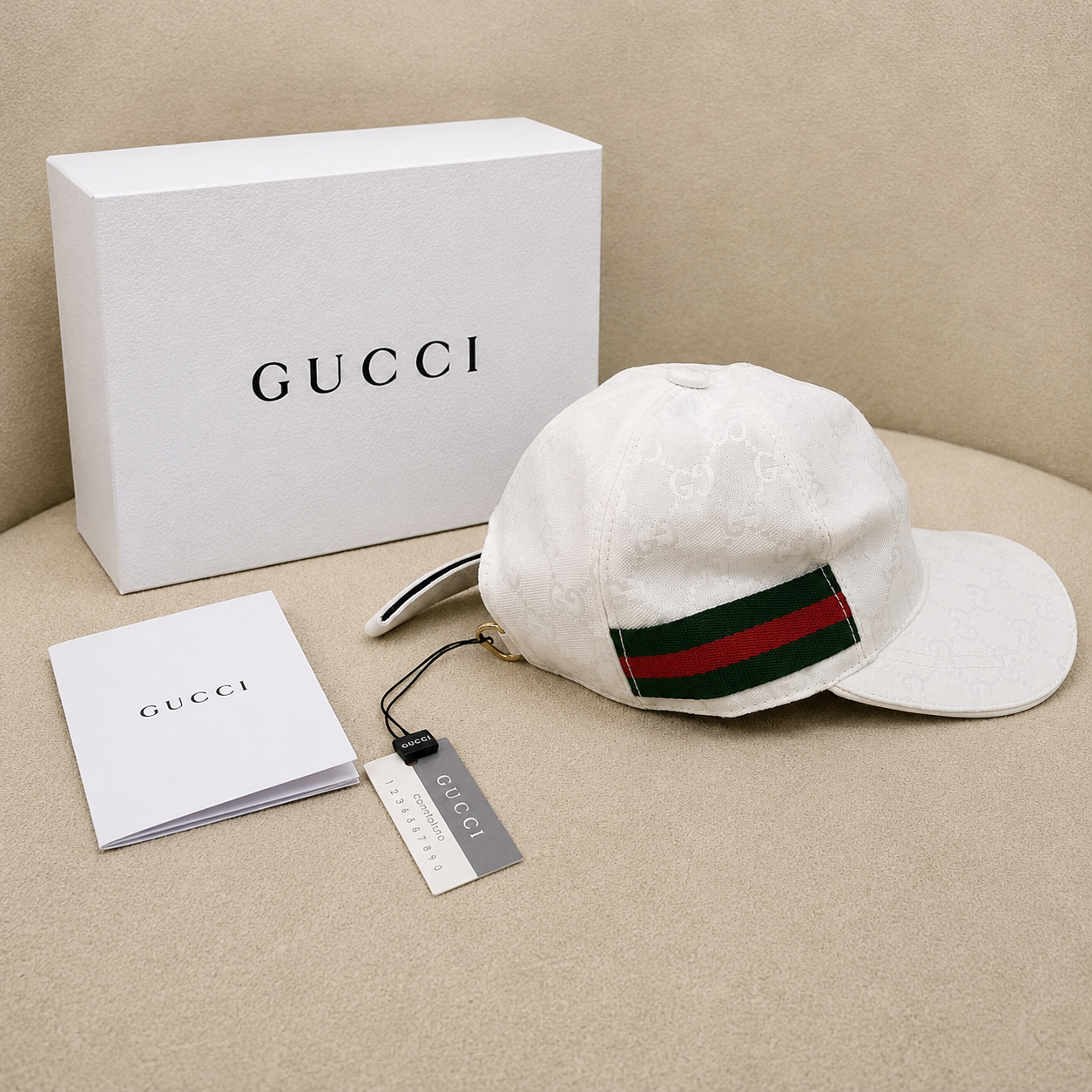 Gucci GG Monogram Web Stripe Baseball Cap