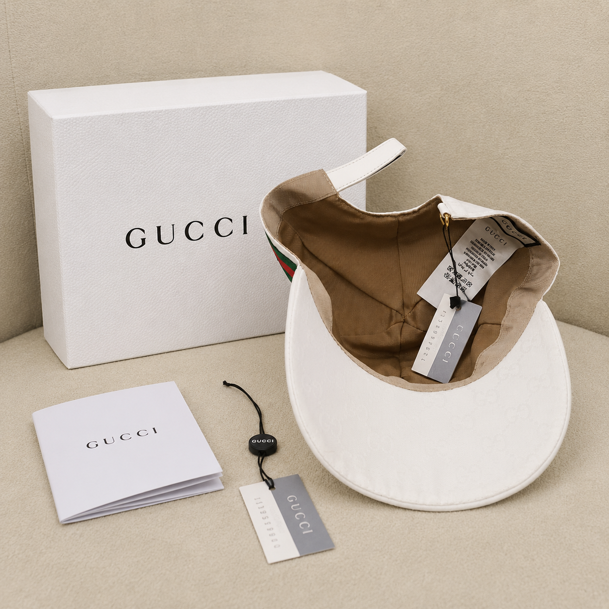 Gucci GG Monogram Web Stripe Baseball Cap