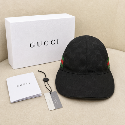 Gucci GG Monogram Web Stripe Baseball Cap