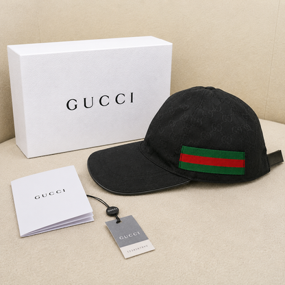 Gucci GG Monogram Web Stripe Baseball Cap