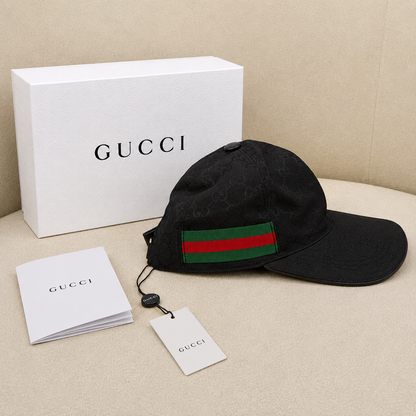 Gucci GG Monogram Web Stripe Baseball Cap