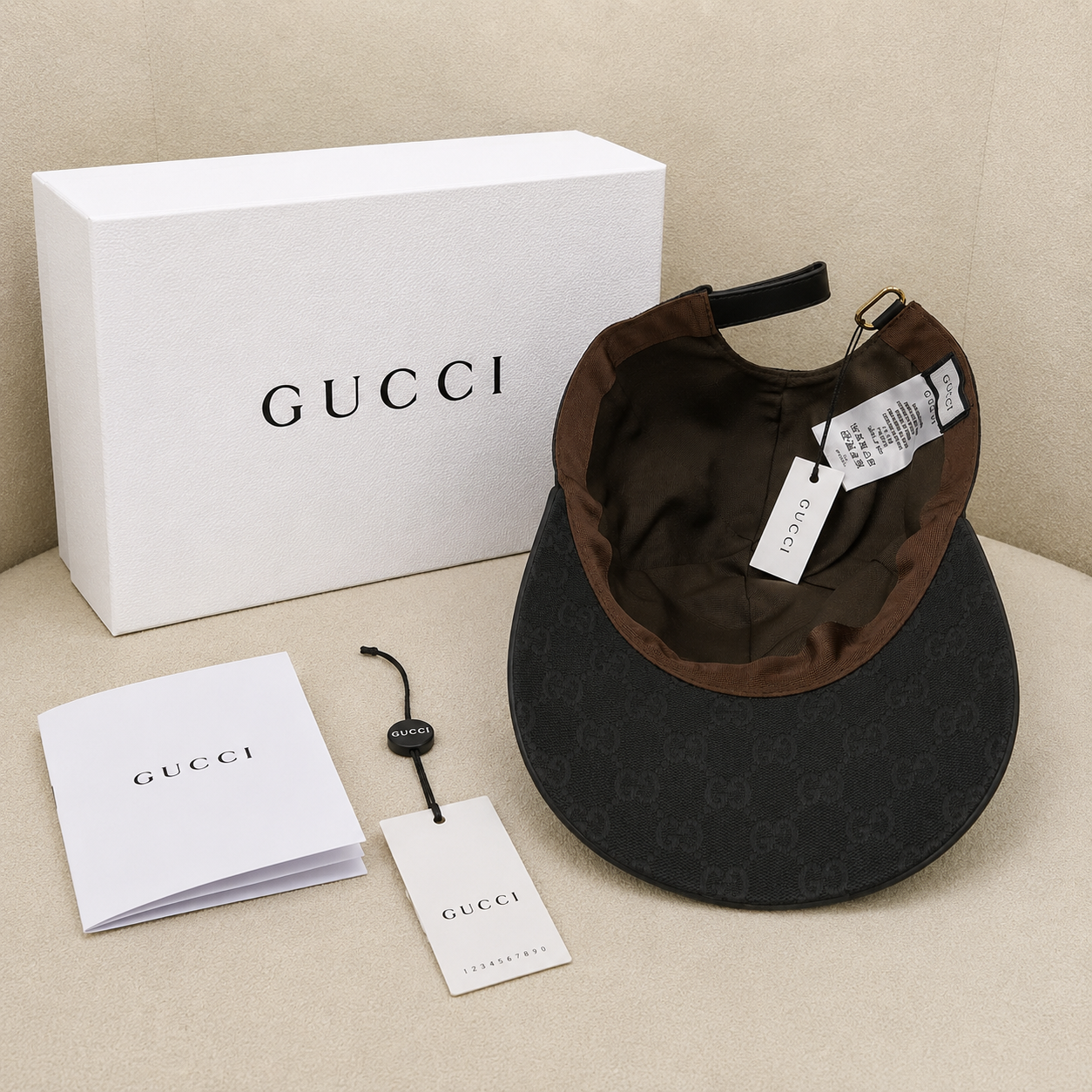 Gucci GG Monogram Web Stripe Baseball Cap