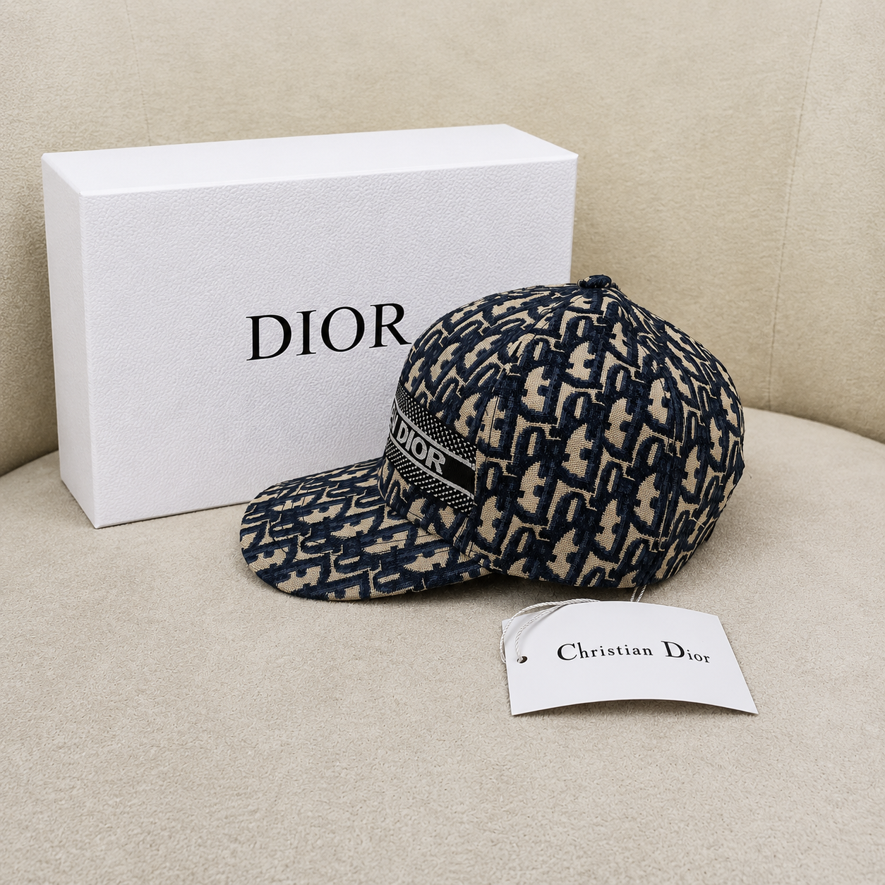 Christian Dior Oblique Logo Strap Baseball Cap