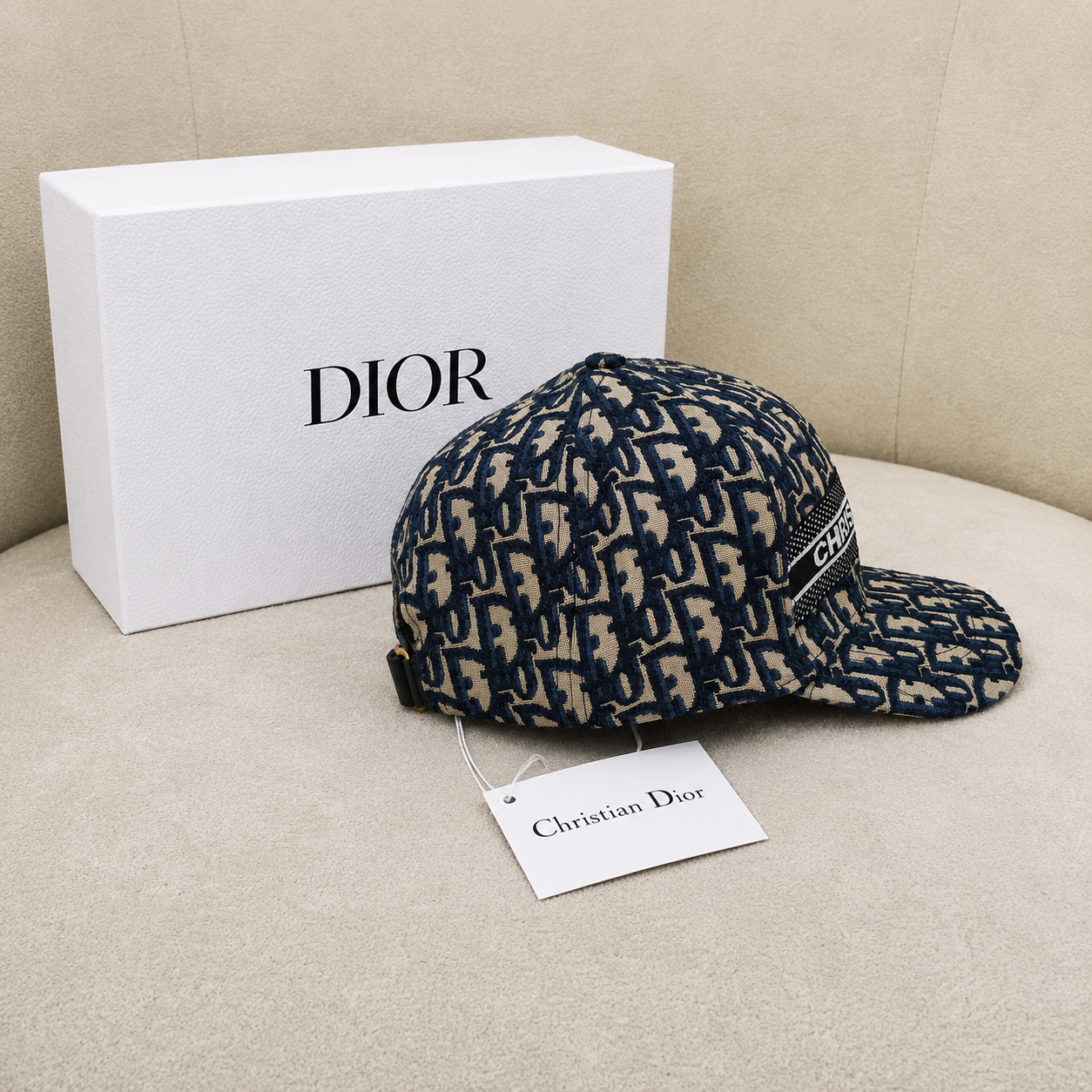 Christian Dior Oblique Logo Strap Baseball Cap