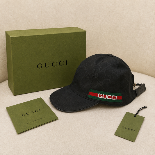 Gucci Black GG Monogram Baseball Cap