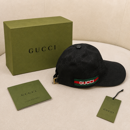 Gucci Black GG Monogram Baseball Cap