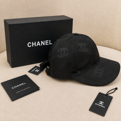 Chanel Black Monogram Baseball Cap