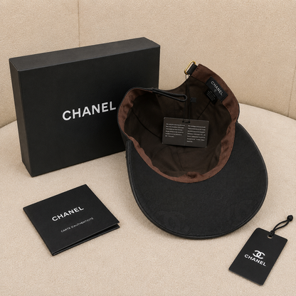 Chanel Black Monogram Baseball Cap