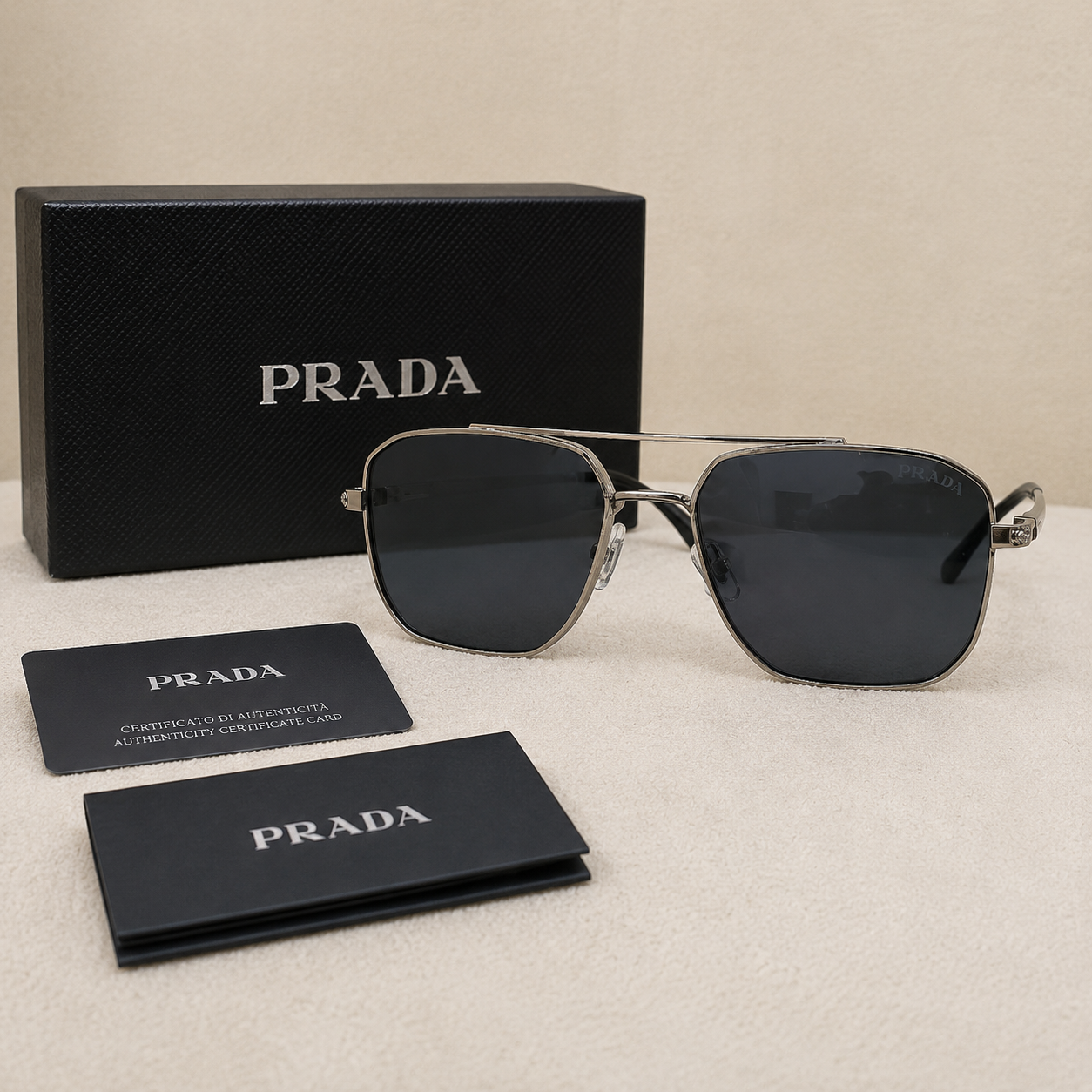 Prada Geometric Metal Sunglasses