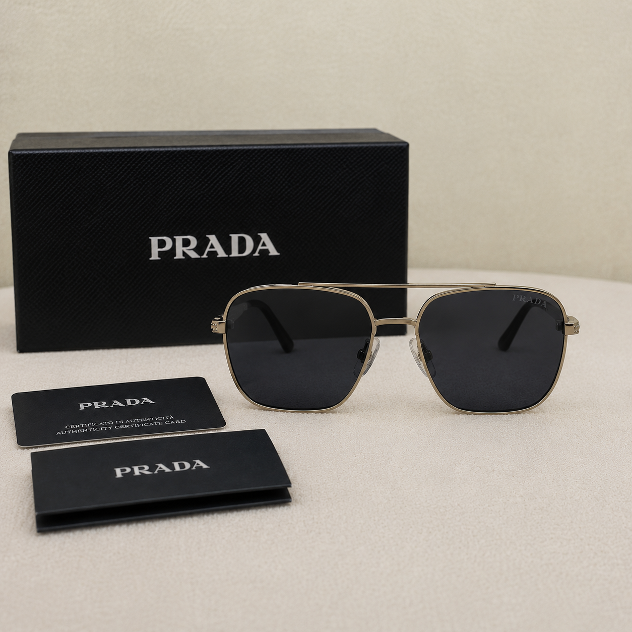 Prada Geometric Metal Sunglasses