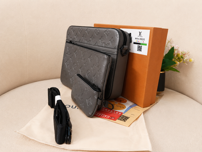 Louis Vuitton Monogram Embossed Messenger Bag with Utility Pouches