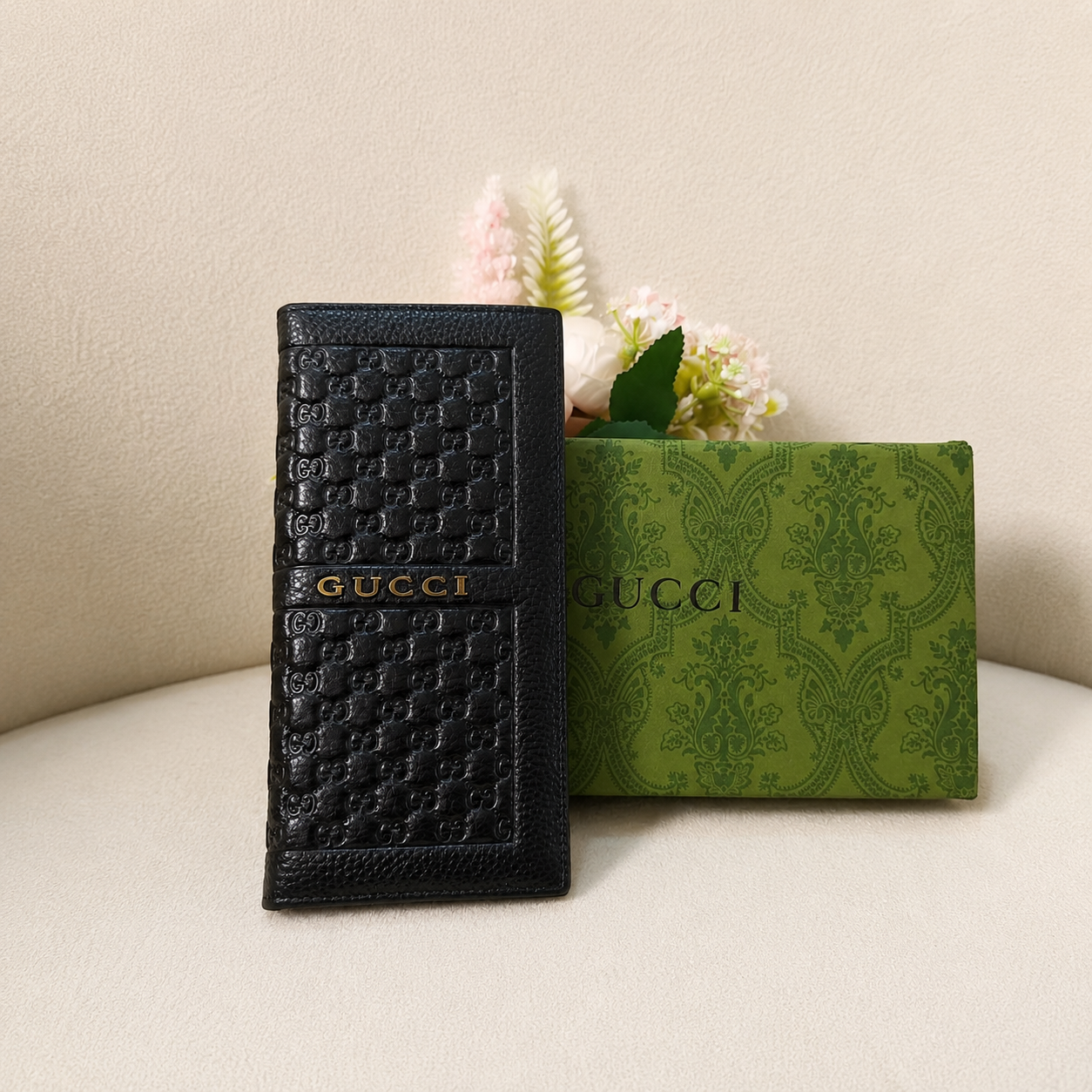 Gucci GG Embossed Leather Long Wallet – Black