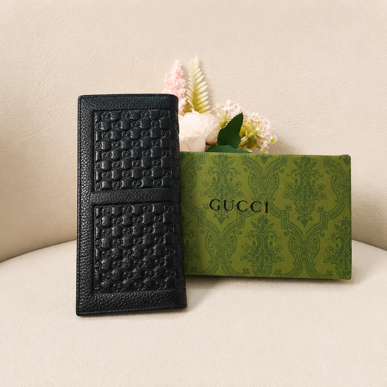 Gucci GG Embossed Leather Long Wallet – Black