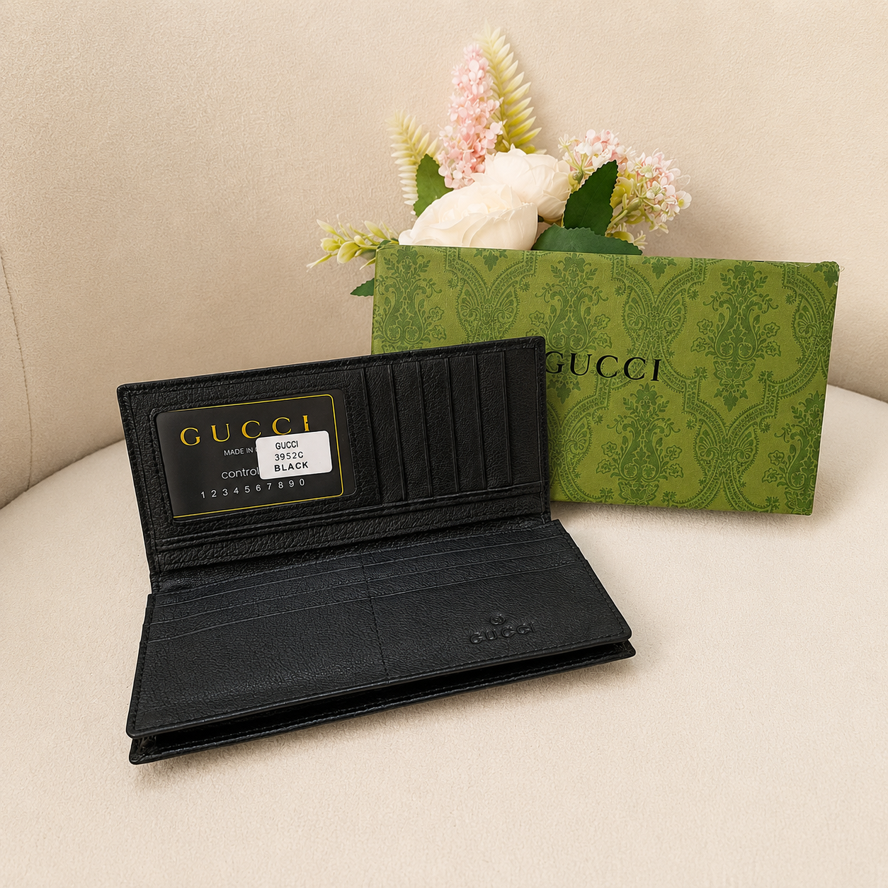 Gucci GG Embossed Leather Long Wallet – Black