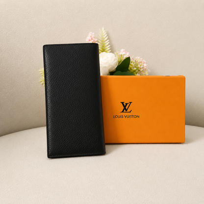 Louis Vuitton Leather Long Wallet – Black