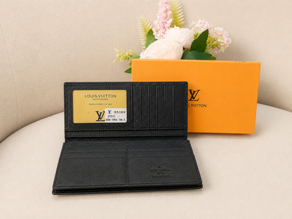 Louis Vuitton Leather Long Wallet – Black