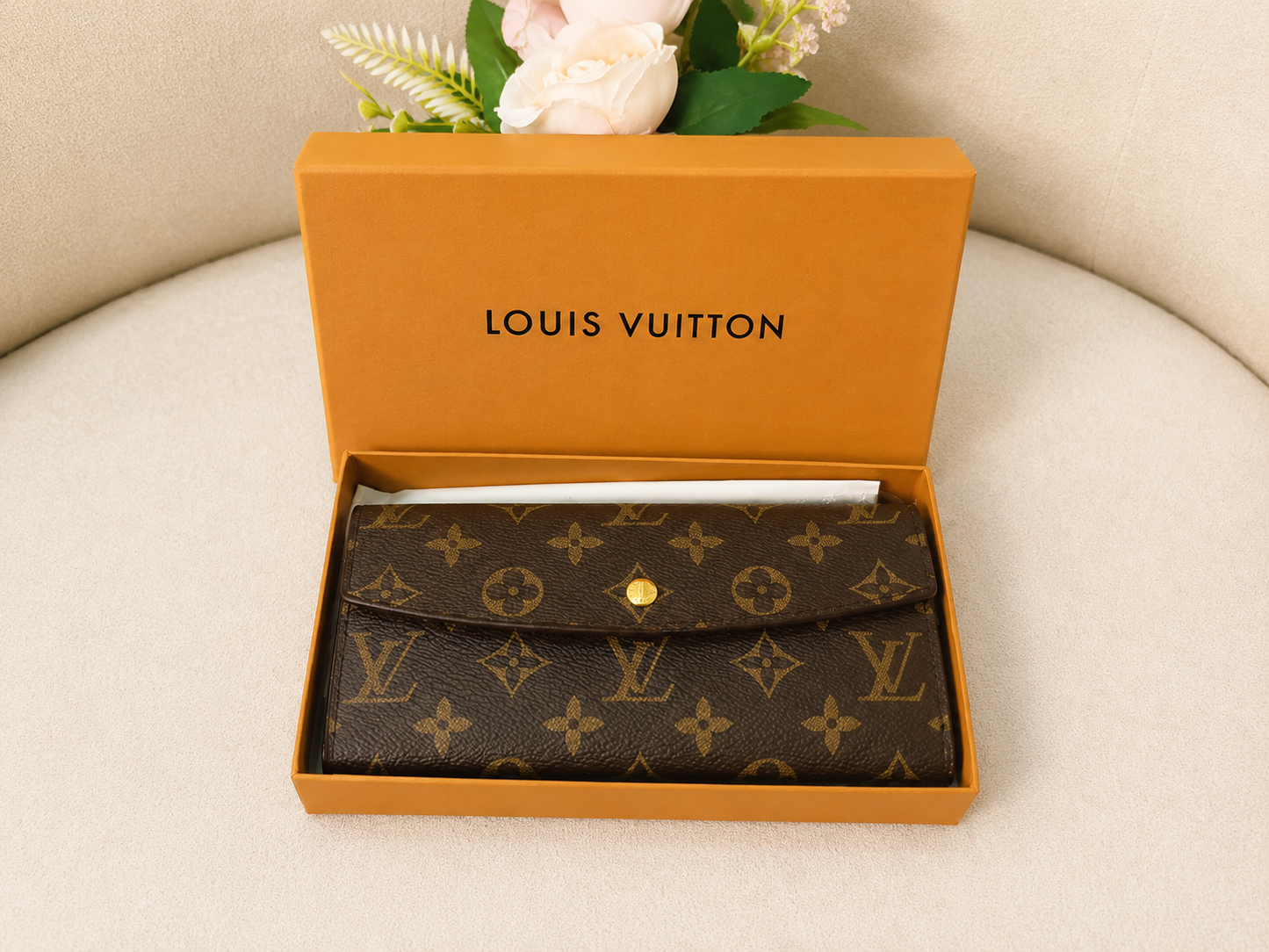 Louis Vuitton Monogram Sarah Clutch Wallet – Brown