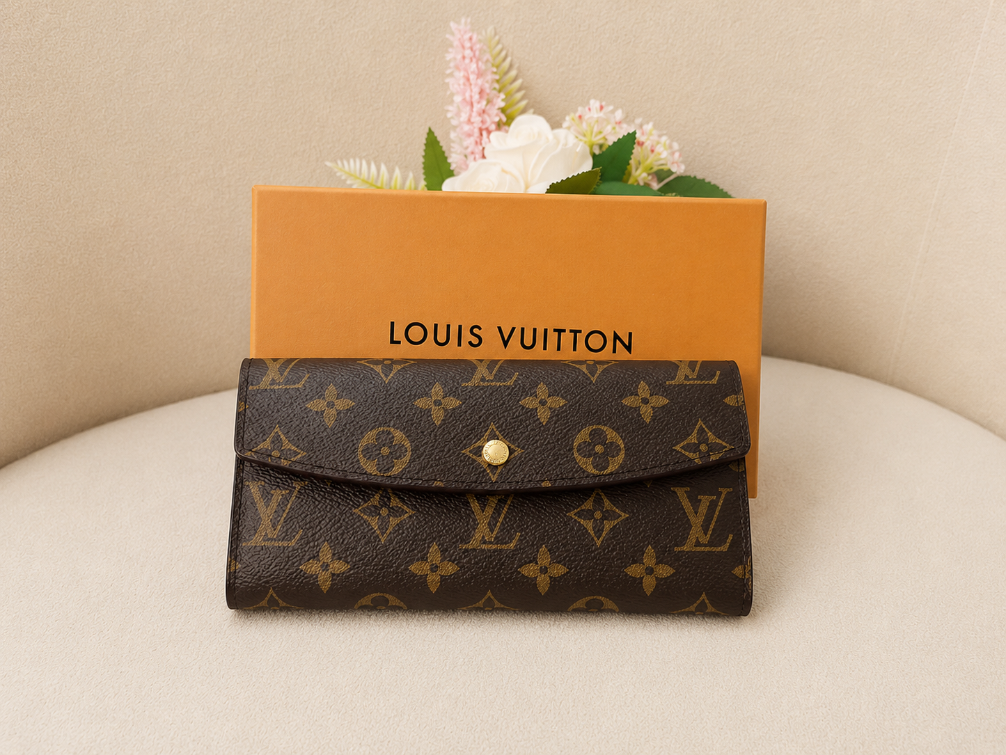 Louis Vuitton Monogram Sarah Clutch Wallet – Brown