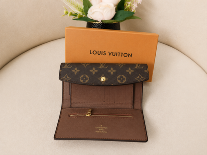 Louis Vuitton Monogram Sarah Clutch Wallet – Brown