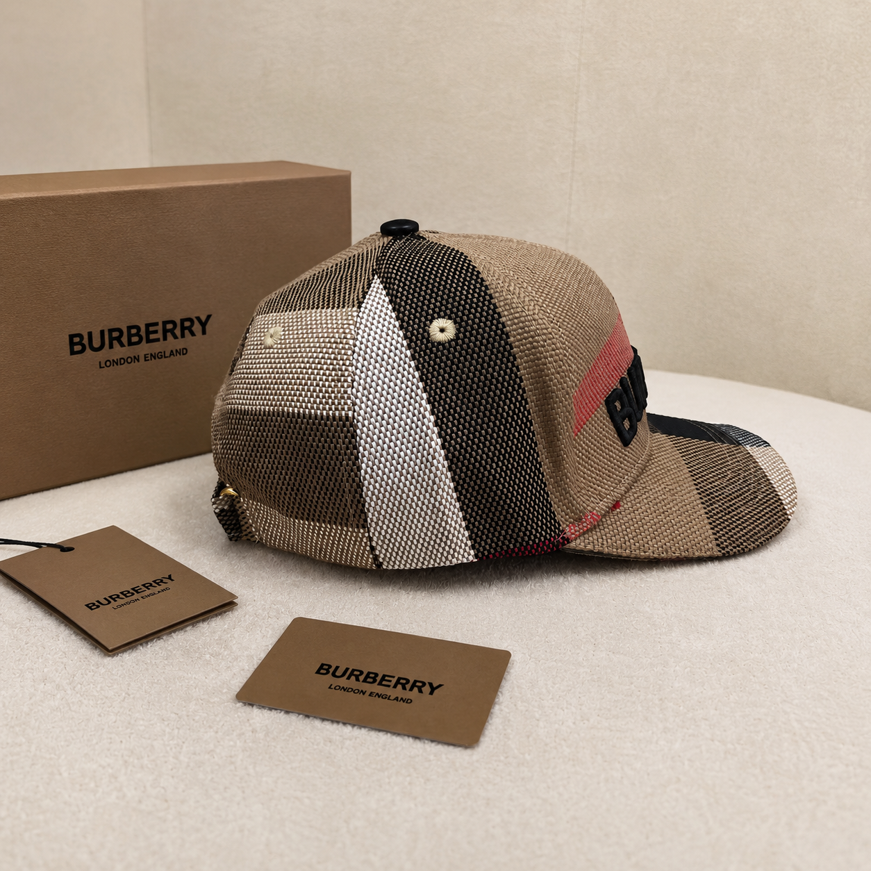 Burberry Vintage Check Embroidered Baseball Cap