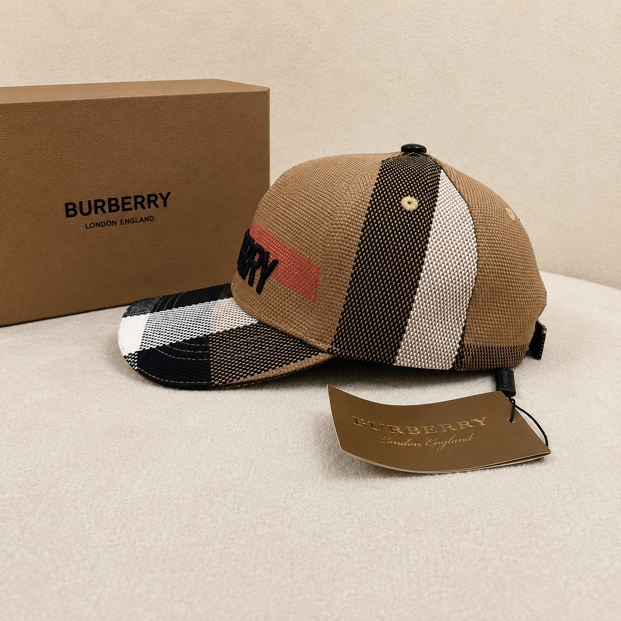 Burberry Vintage Check Embroidered Baseball Cap