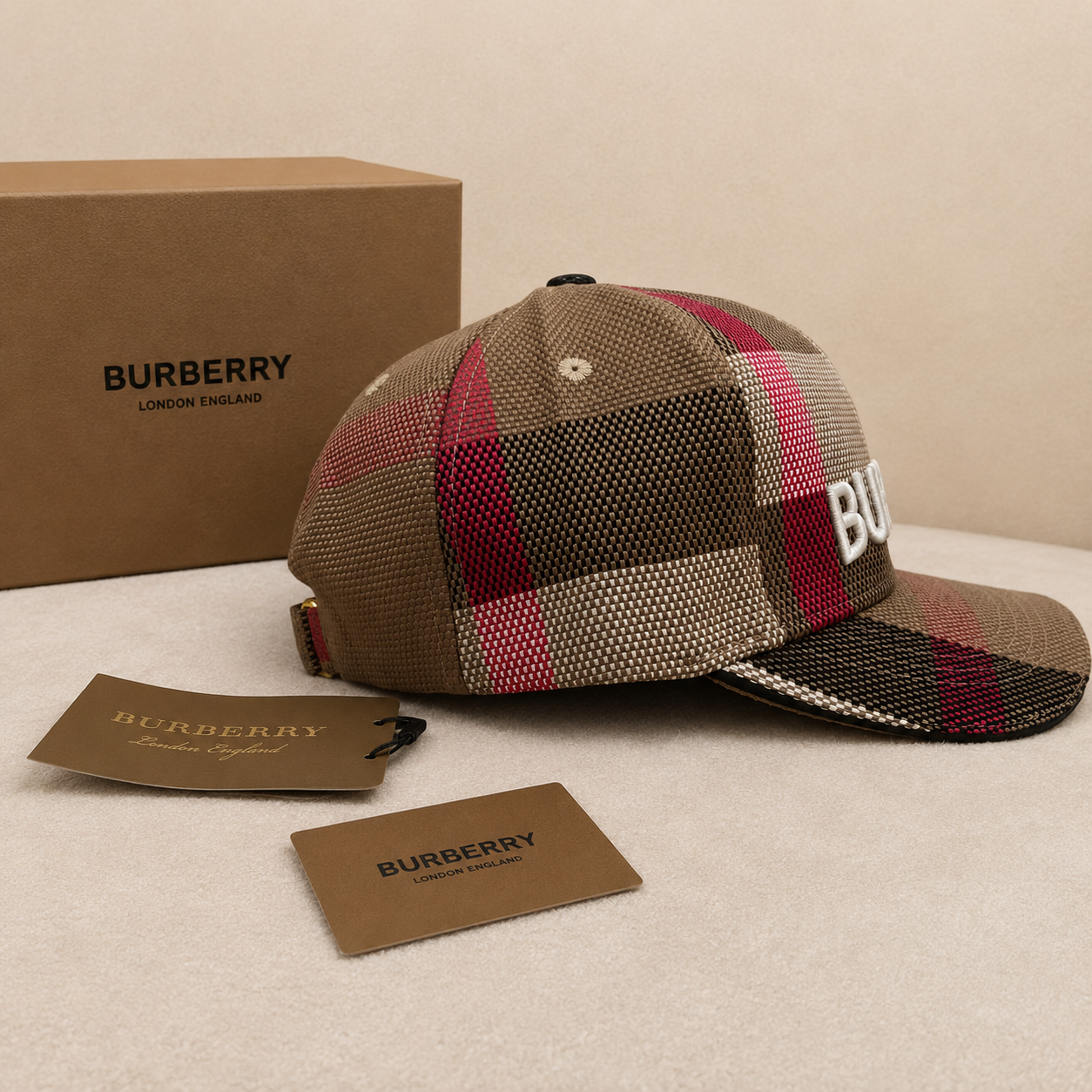 Burberry Vintage Check Embroidered Baseball Cap