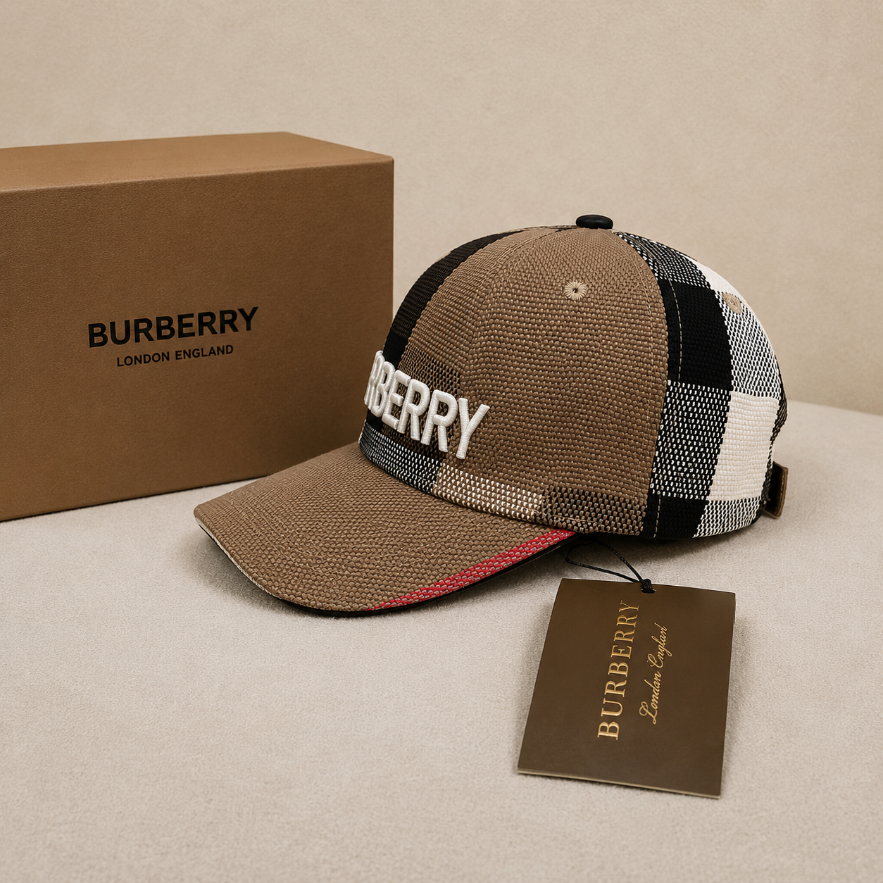 Burberry Classic Check Embroidered Baseball Cap
