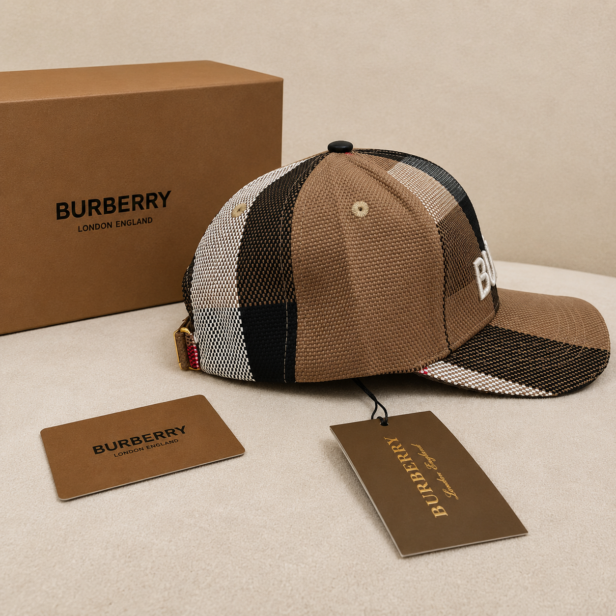 Burberry Classic Check Embroidered Baseball Cap