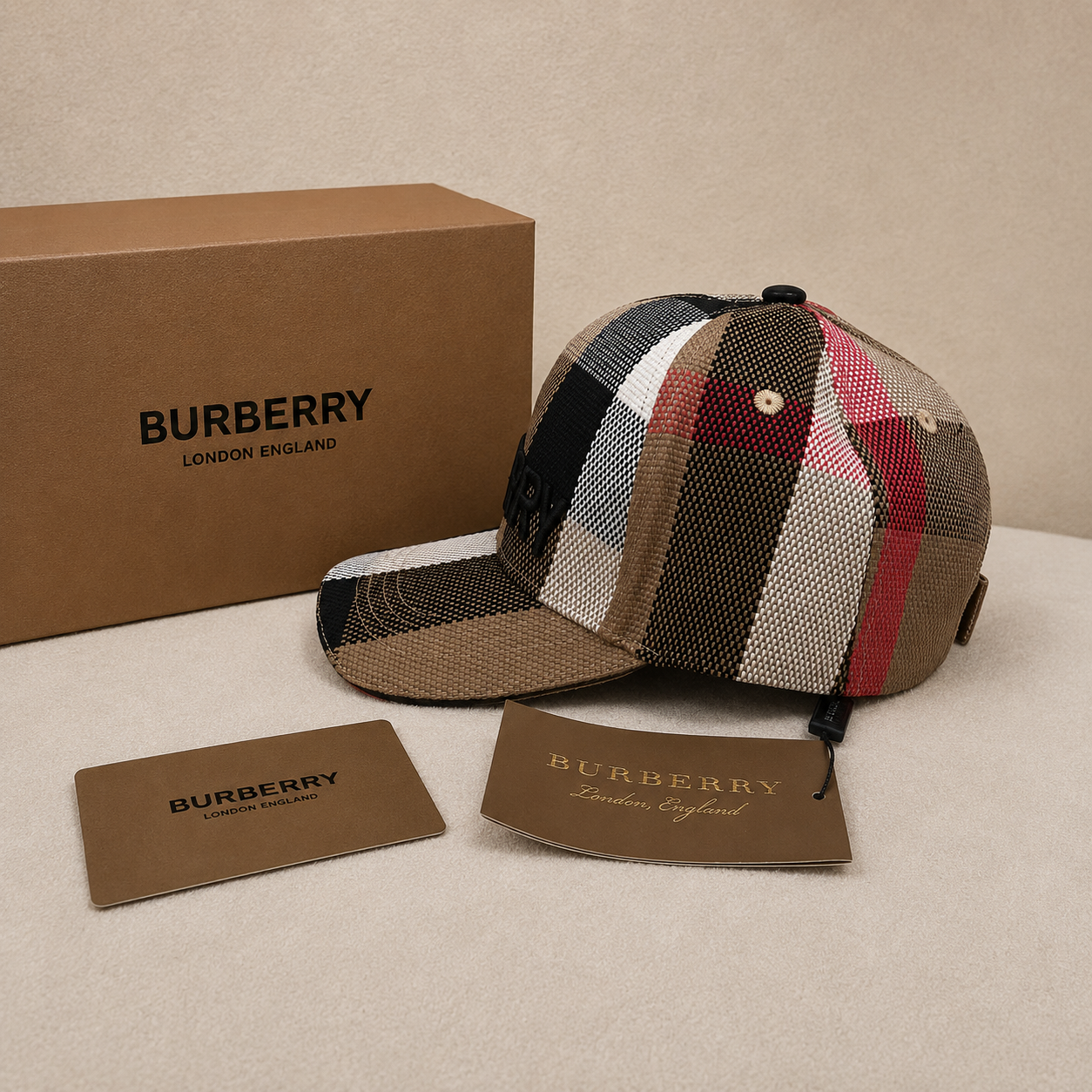Burberry Classic Check Embroidered Baseball Cap