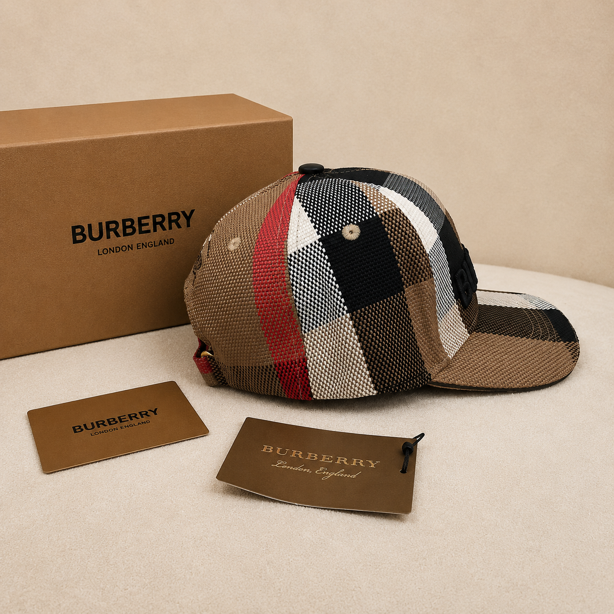Burberry Classic Check Embroidered Baseball Cap