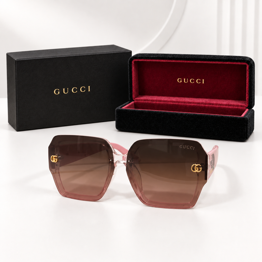 Gucci x The North Face Oversized Square Sunglasses – Pink